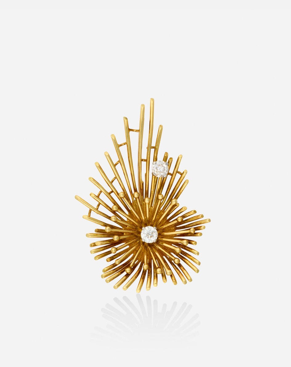 Retro Starburst Pendant Brooch