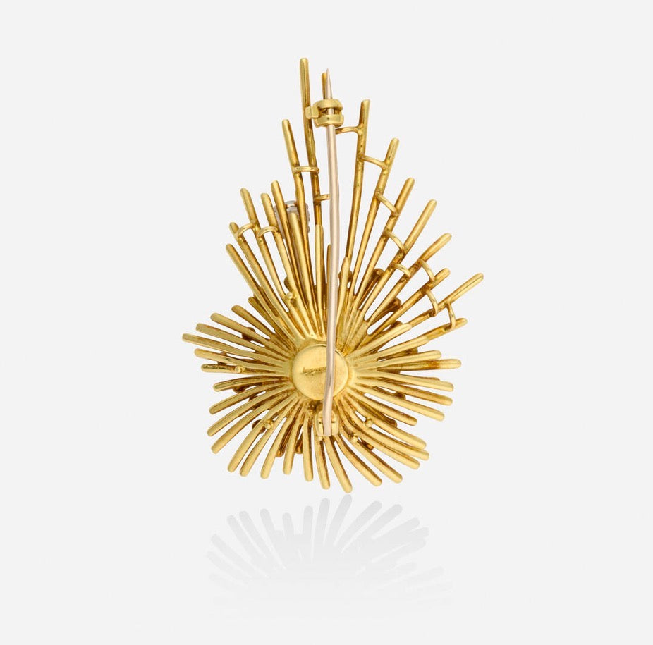 Retro Starburst Pendant Brooch