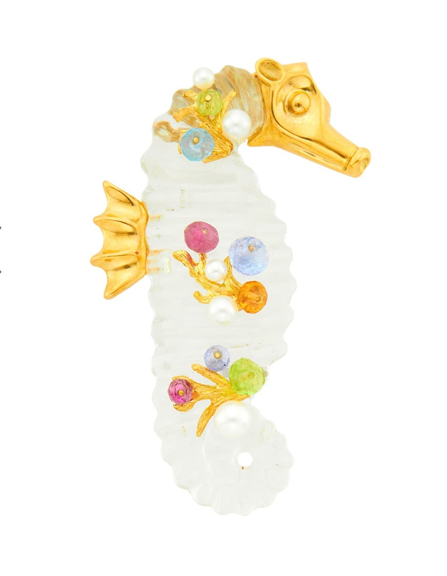 Seaman Schepps Seahorse clip brooch