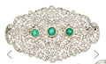 Edwardian Diamond and Emerald Brooch