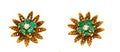 Gold Emerald and Diamond Earrings