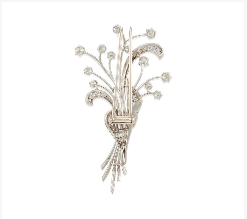 Vintage Platinum Diamond Spray Brooch