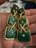 David Webb malachite earrings