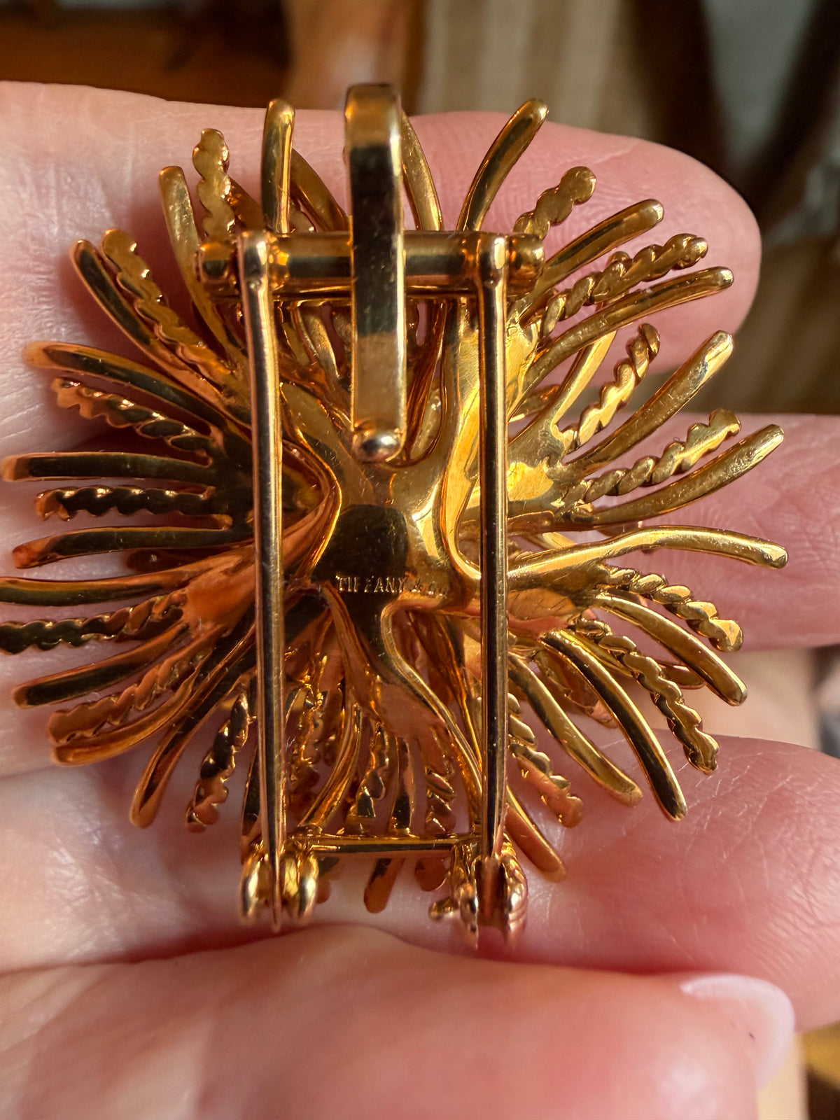 Tiffany & Co Sea Anemone Gold Emerald and Diamond Pendant Brooch