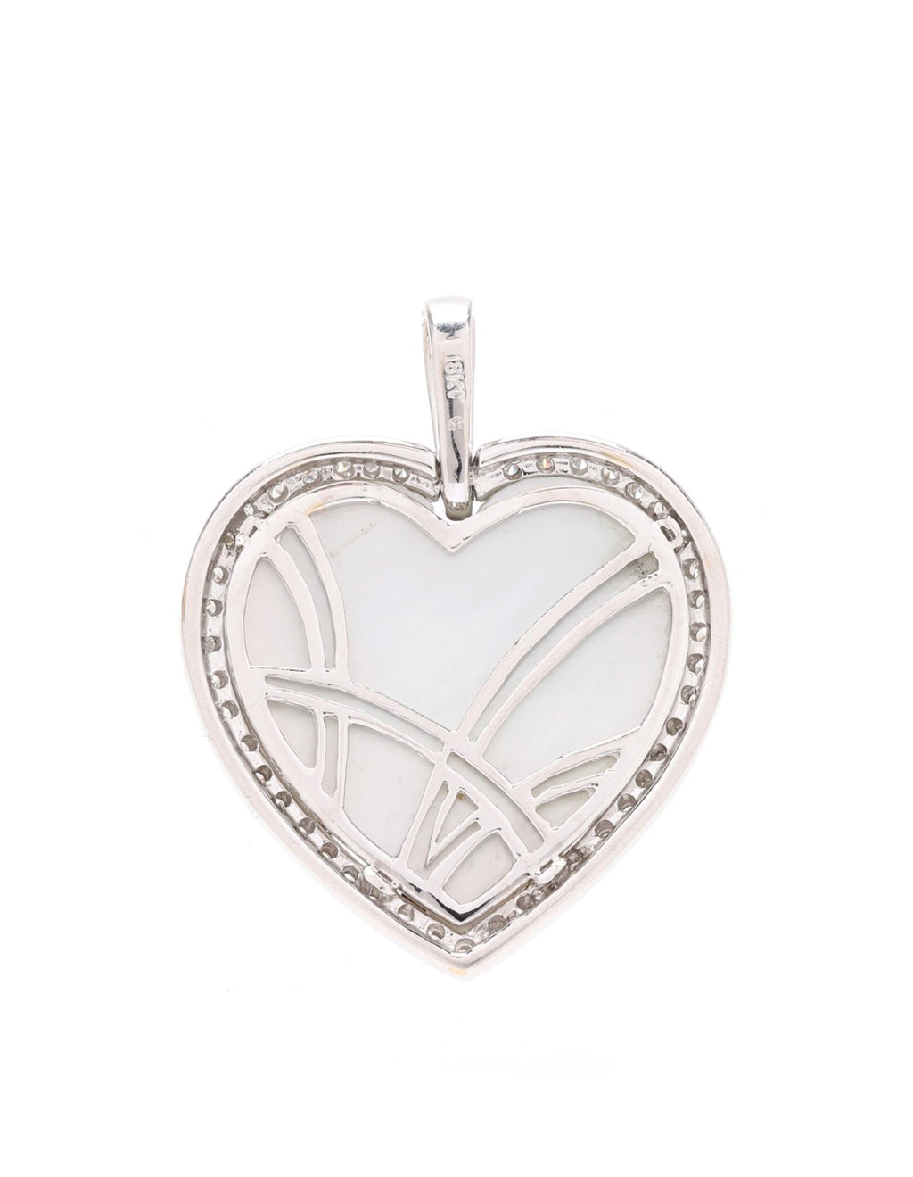 diamond and Mother of Pearl Heart Pendant Brooch