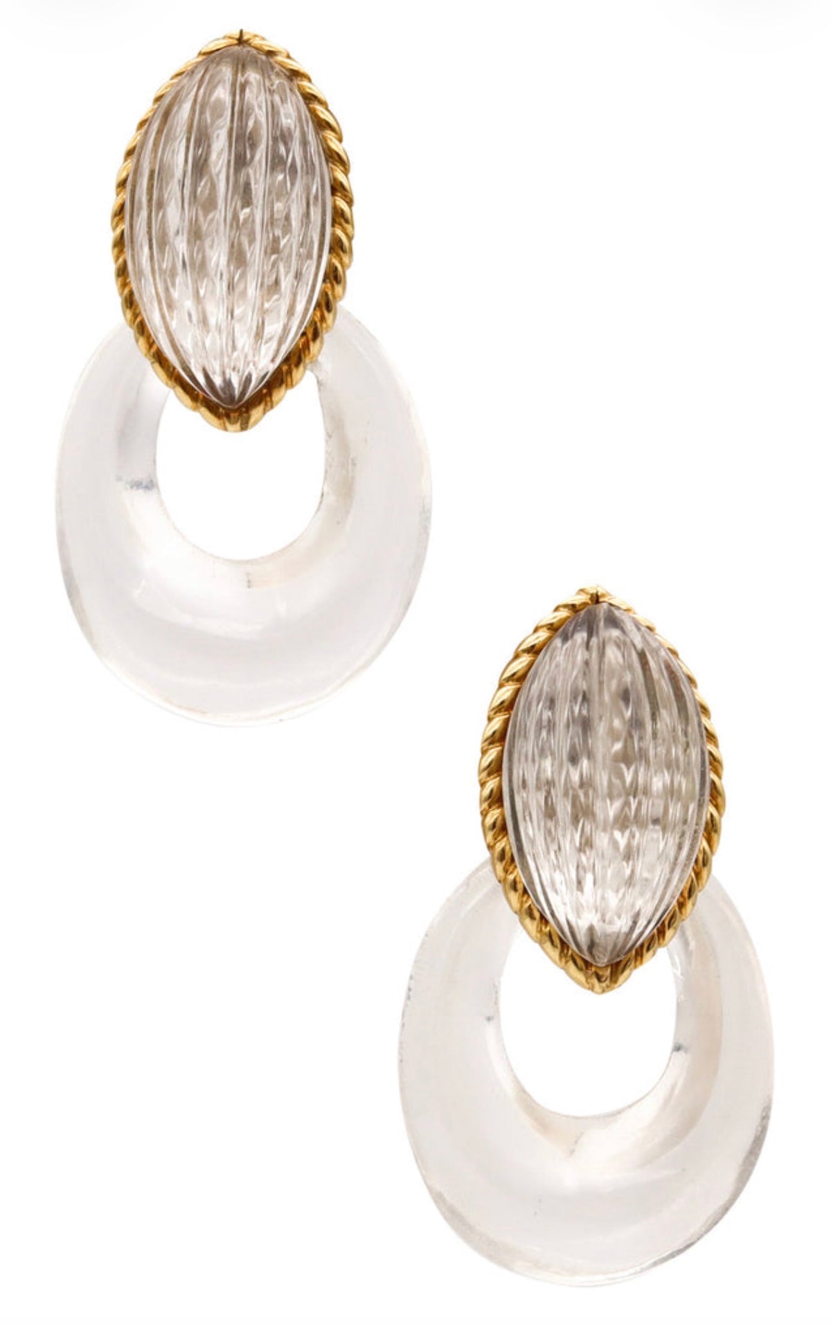 Rock Crystal Convertible Earrings by Andre Vassort