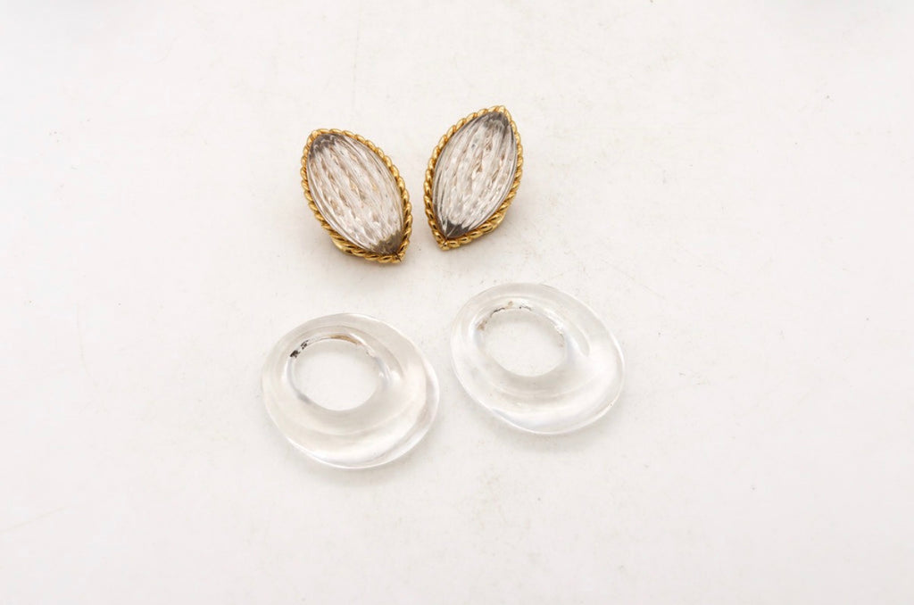 Rock Crystal Convertible Earrings by Andre Vassort