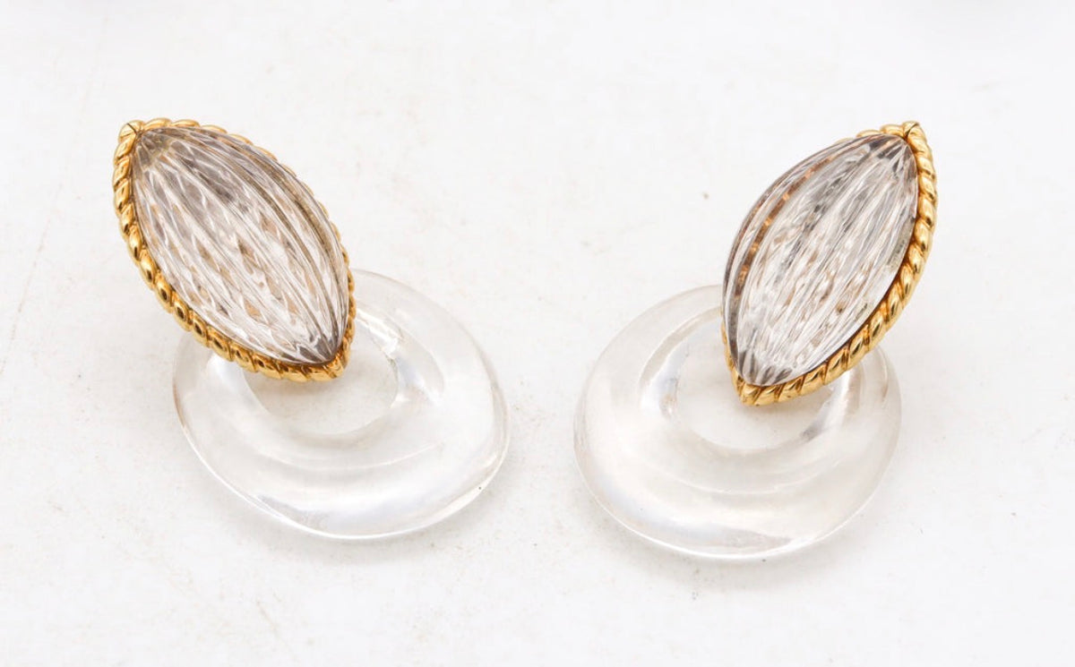 Rock Crystal Convertible Earrings by Andre Vassort