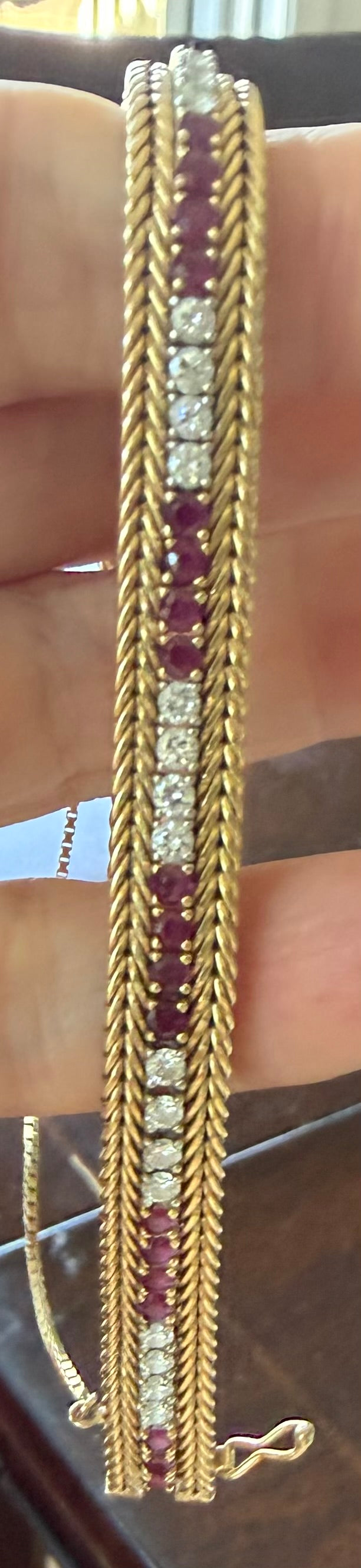 Gold Ruby amd diamond bracelet