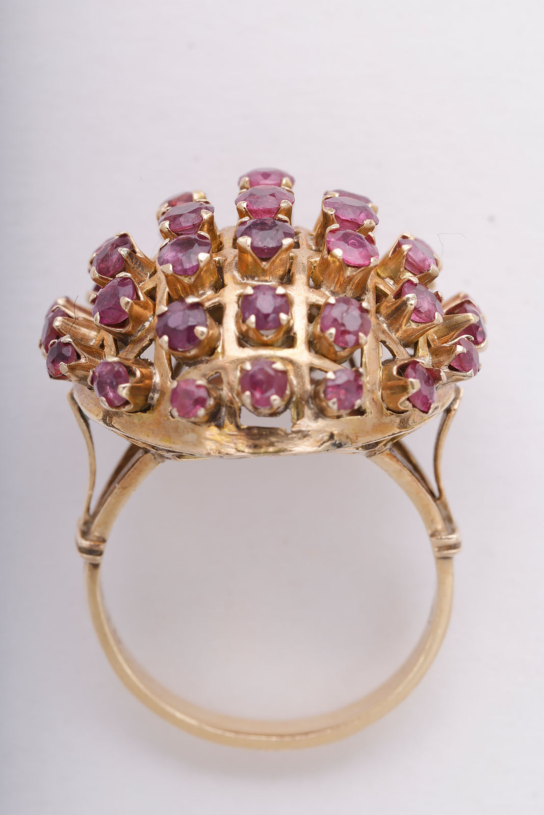 Gold and Ruby Dome Ring