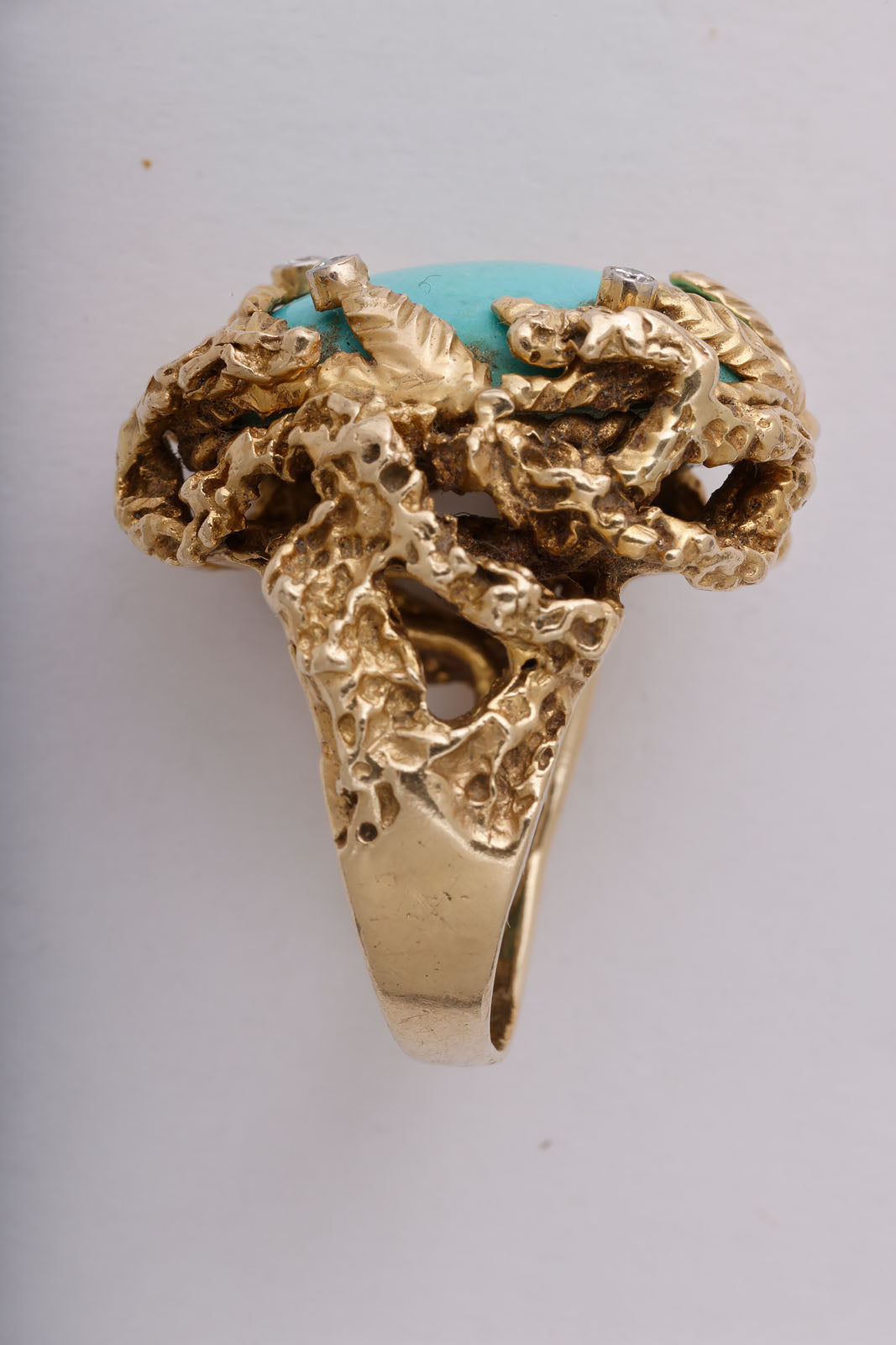 Turquoise and Diamond Cocktail Ring
