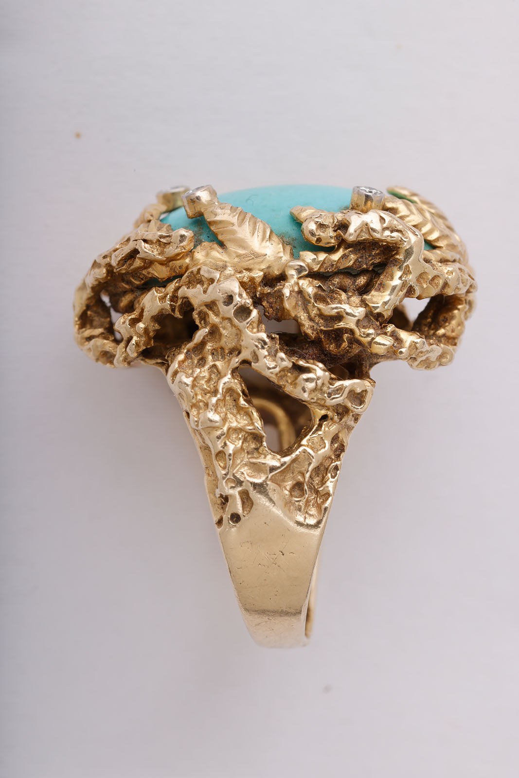 Turquoise and Diamond Cocktail Ring