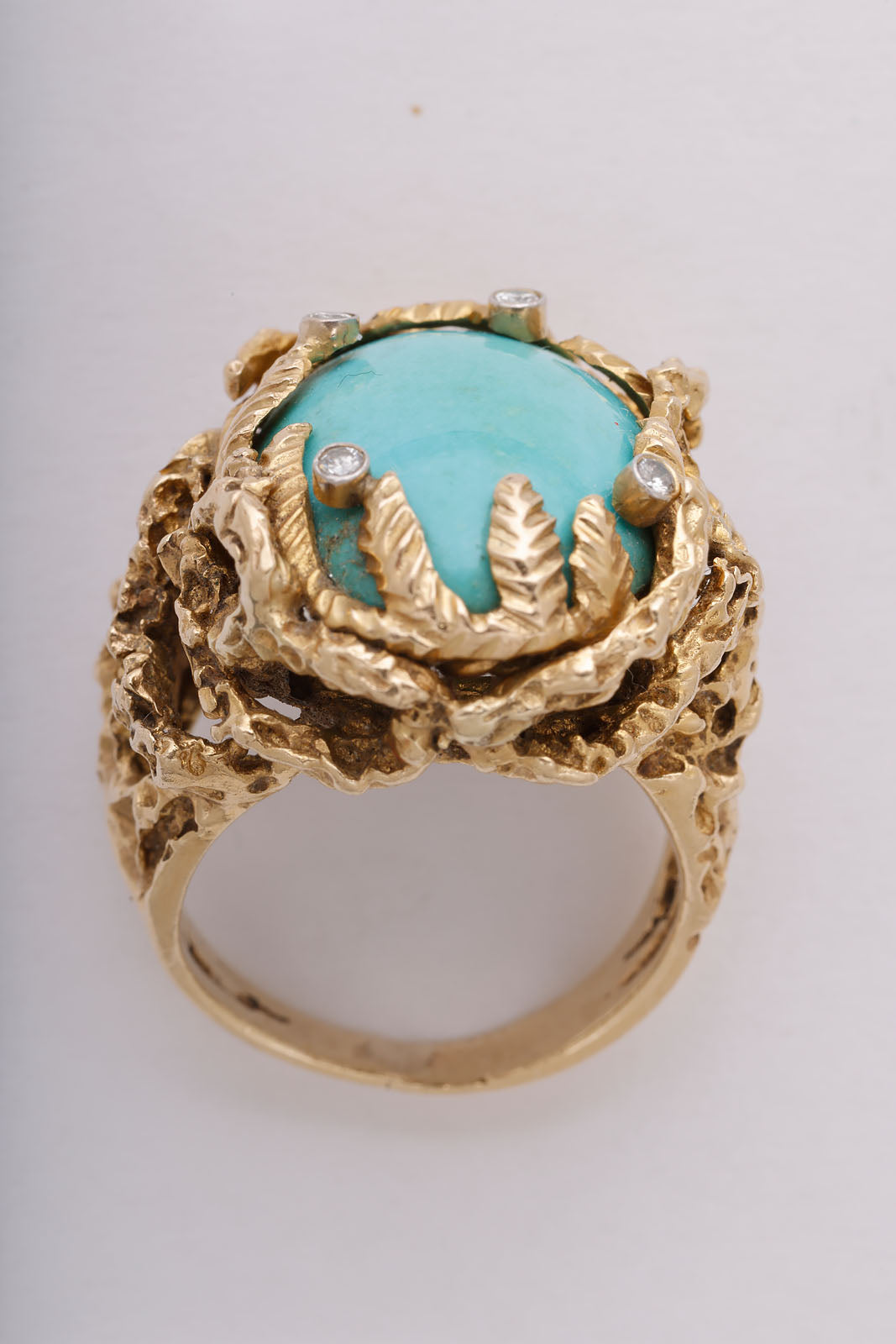 Turquoise and Diamond Cocktail Ring