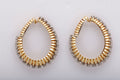 Diamond and Gold Hoop Clip Earrings