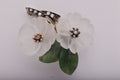 Rock Crystal and Nephrite Flower Brooch