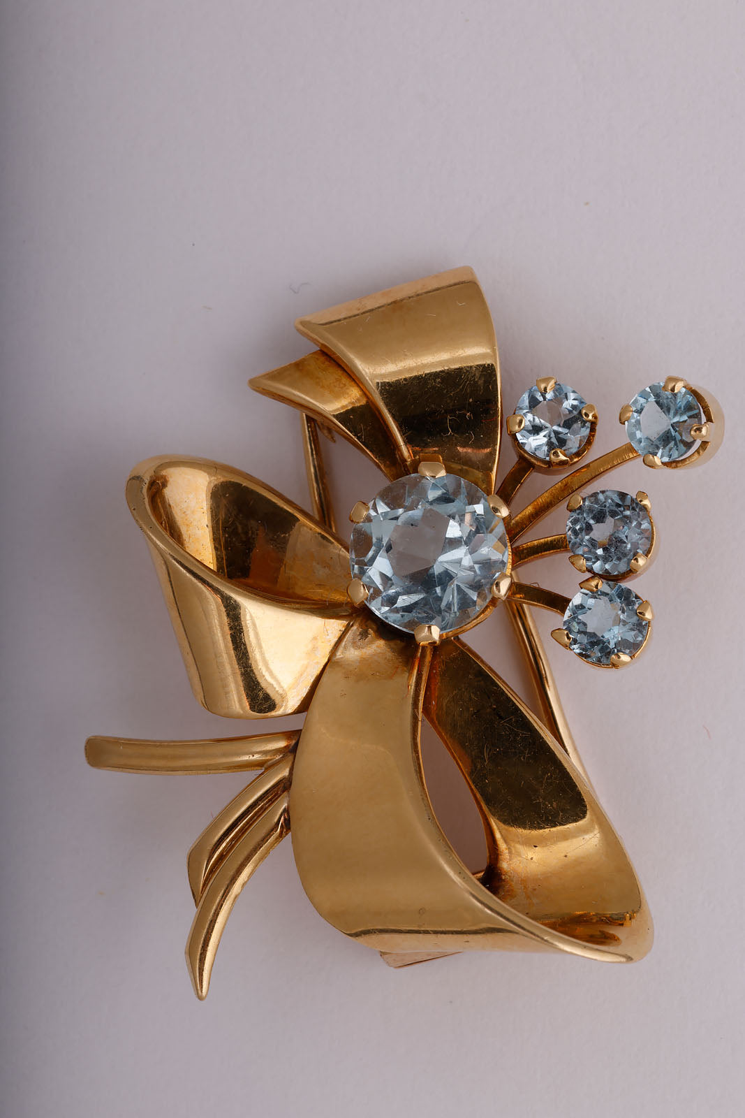 Retro Aquamarine Ribbon Clip