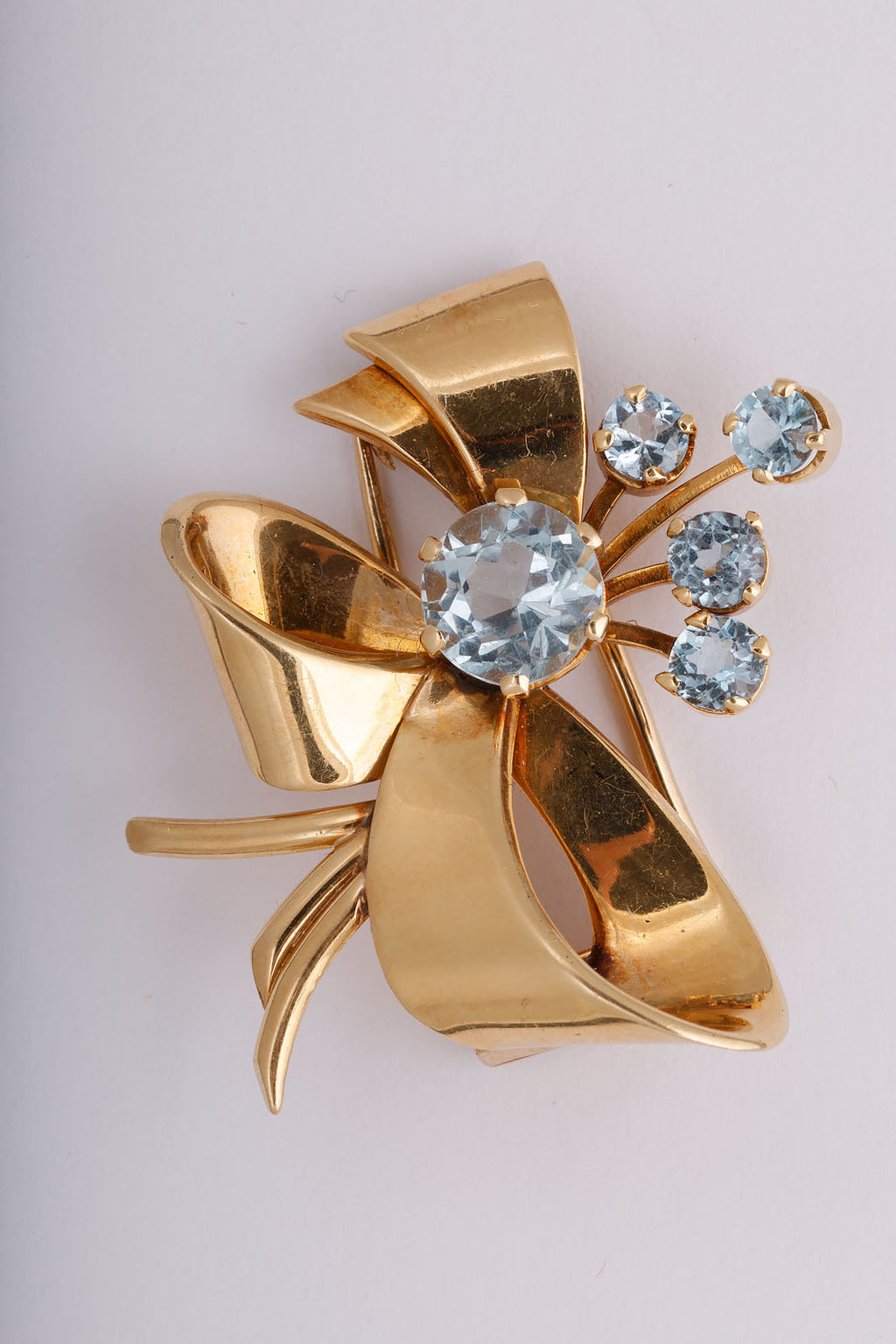 Retro Aquamarine Ribbon Clip