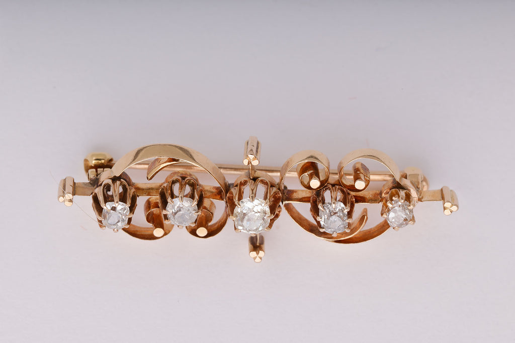 Antique Diamond and Gold Pin