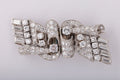 Diamond and Platinum Double Clip Brooch