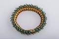 Enamel Diamond and Gold Snake Bracelet