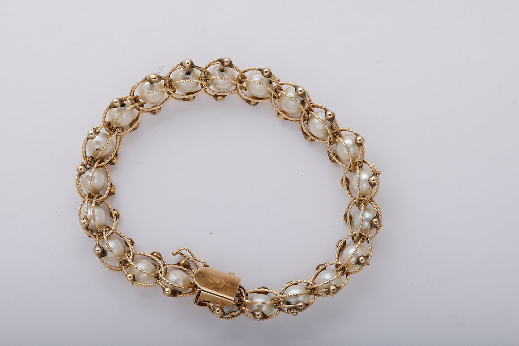 1960's  Pearl and Gold Bracelet