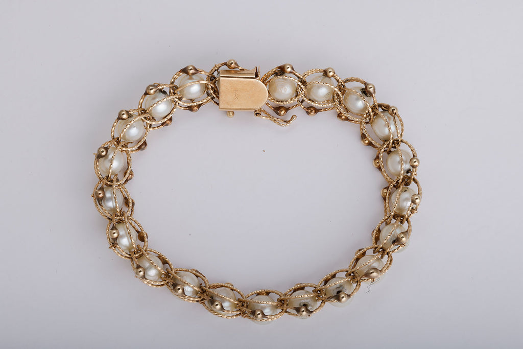 1960's  Pearl and Gold Bracelet